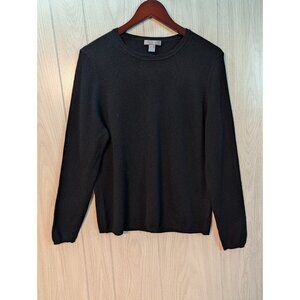 Charter Club 100% Cashmere Sweater XL Black 2 Ply Long Sleeve Crew Neck Top